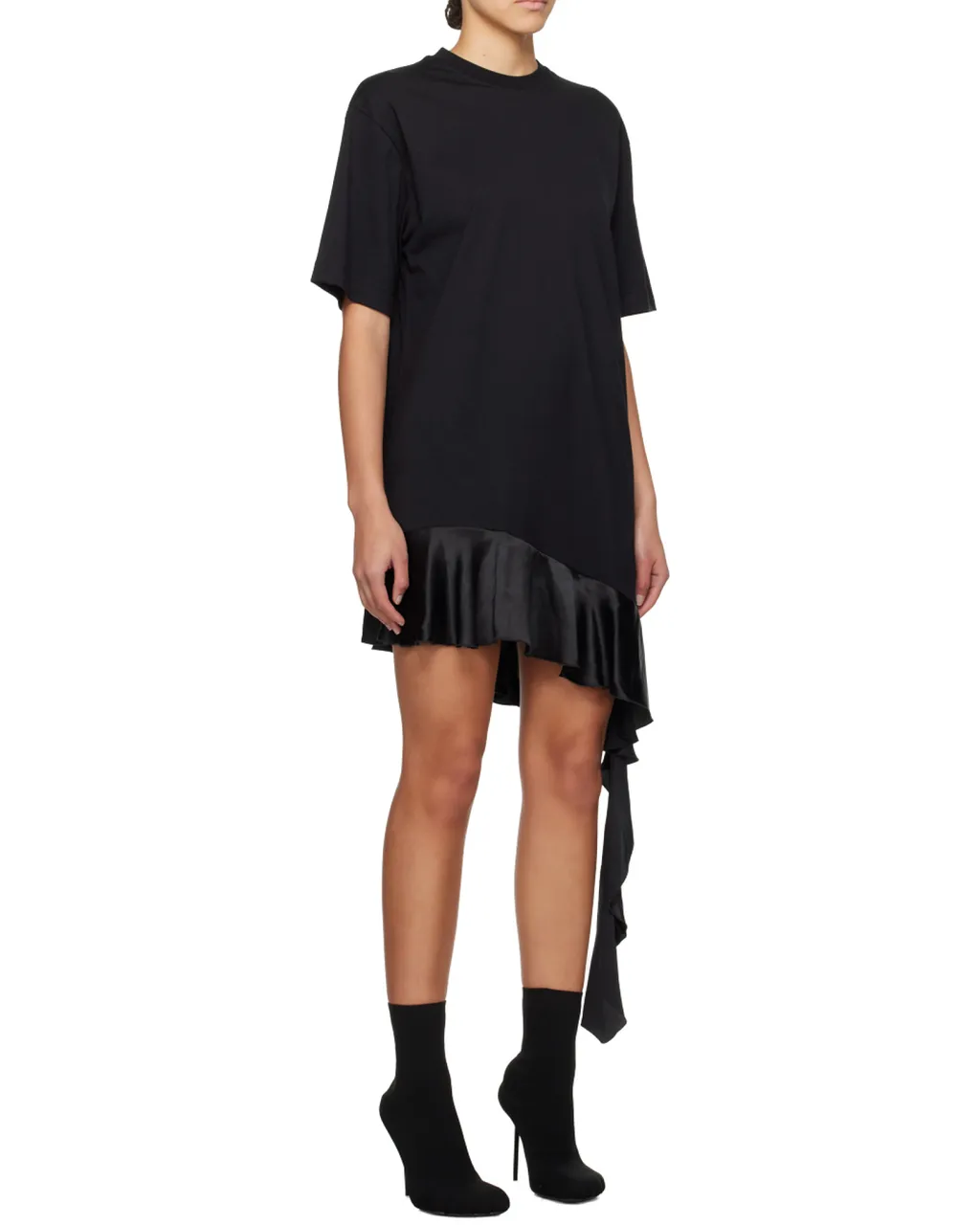 Short-Sleeved Asymmetric Mini T-Shirt Dress