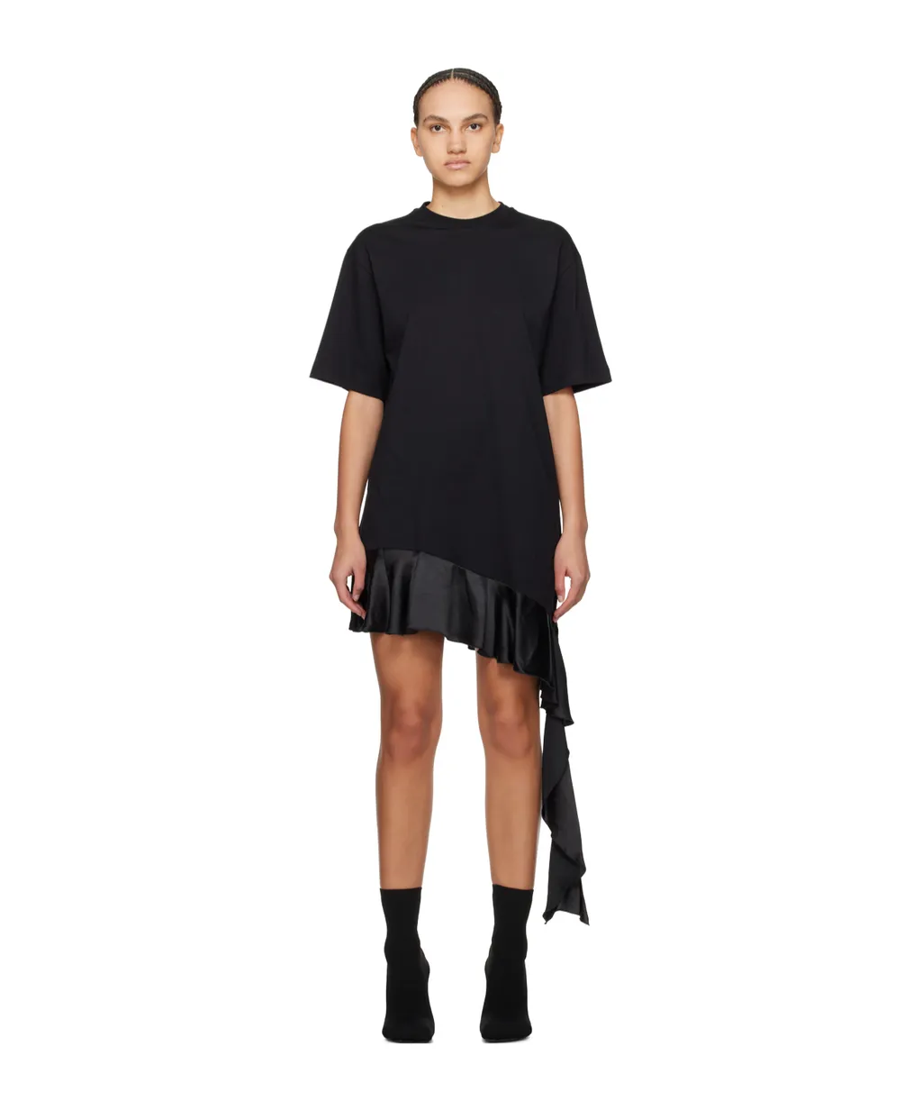 Short-Sleeved Asymmetric Mini T-Shirt Dress