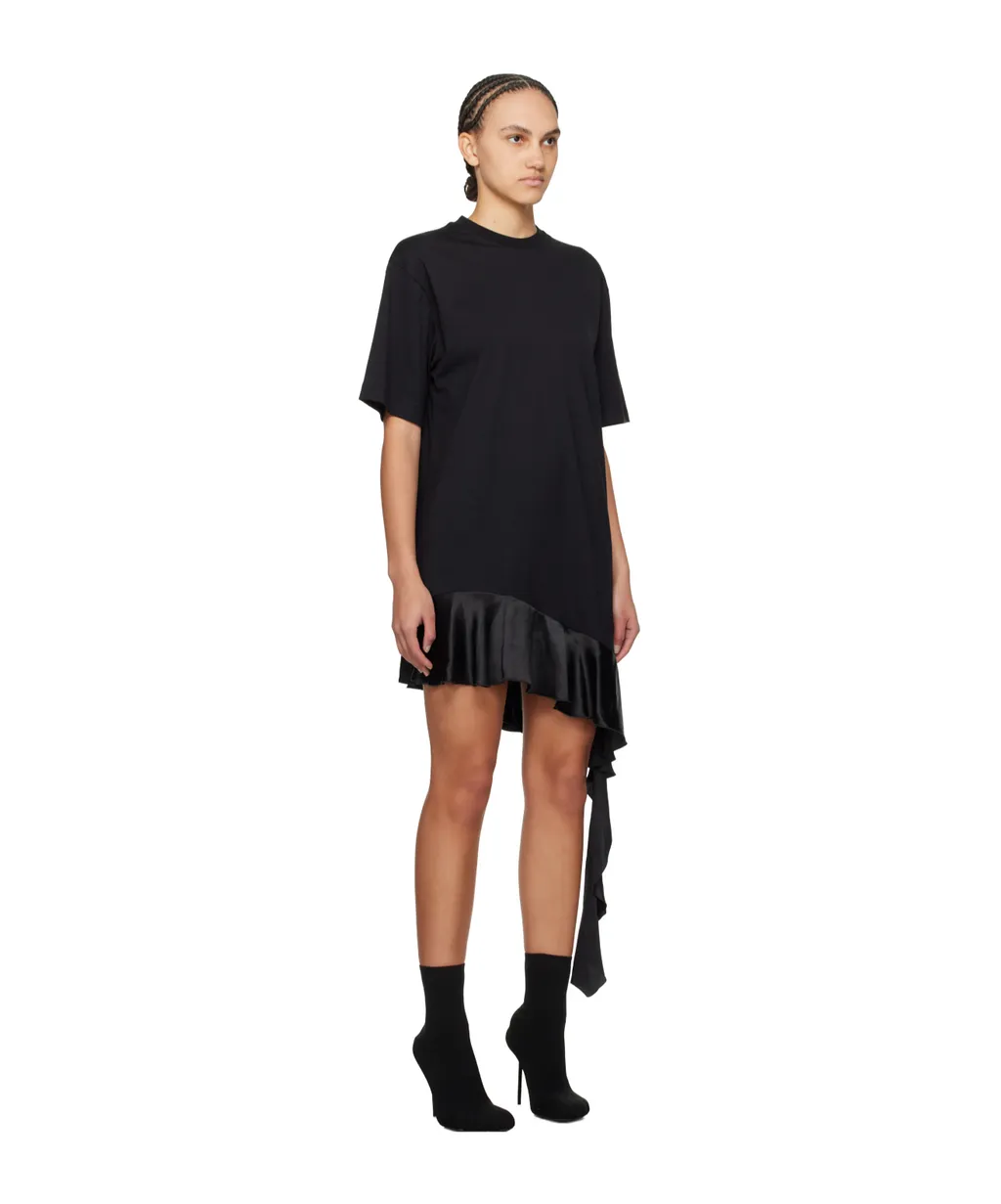 Short-Sleeved Asymmetric Mini T-Shirt Dress