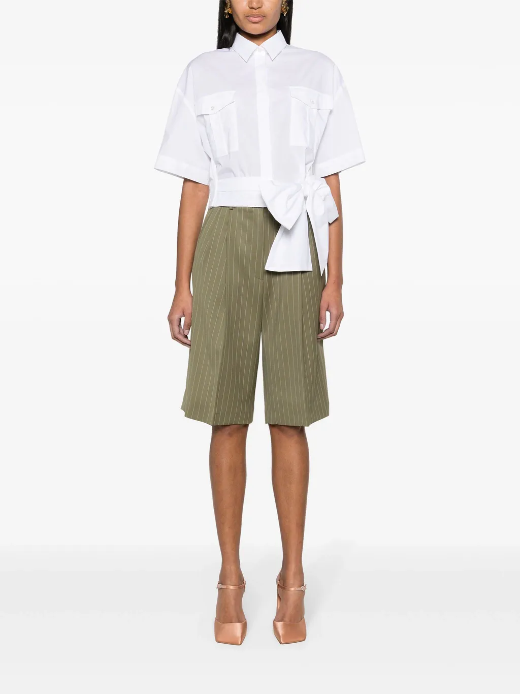 Pinstriped Tailored Shorts