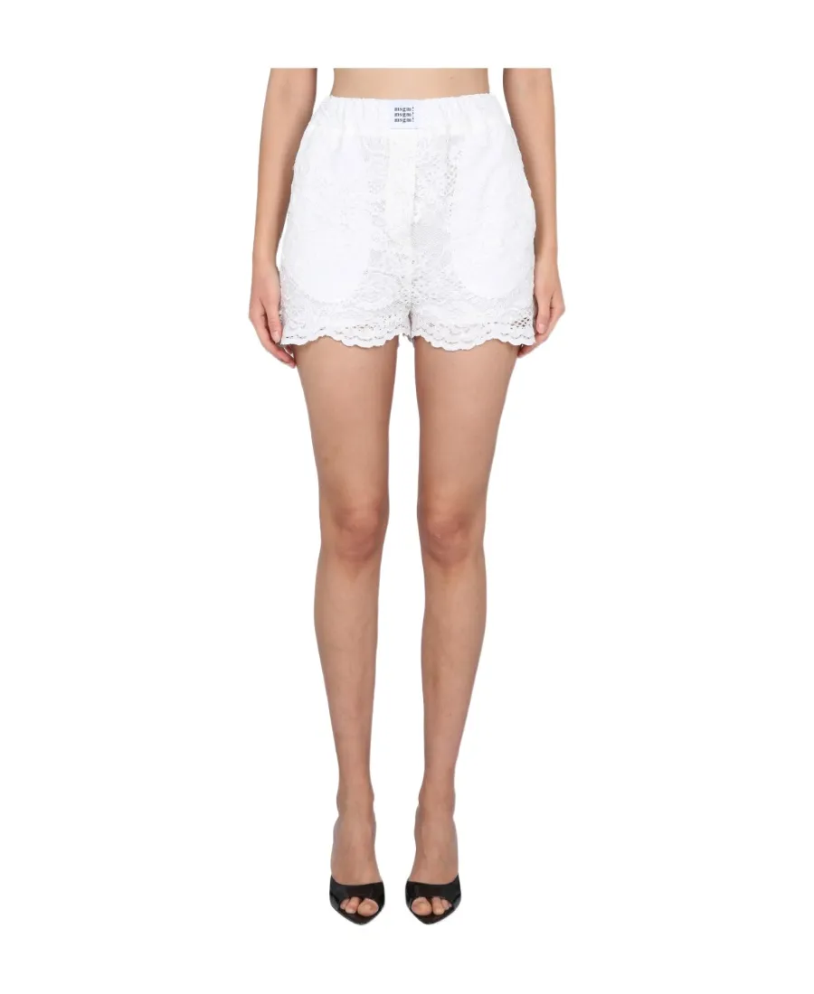 Logo-Patch Elasticated Waistband Laced Shorts