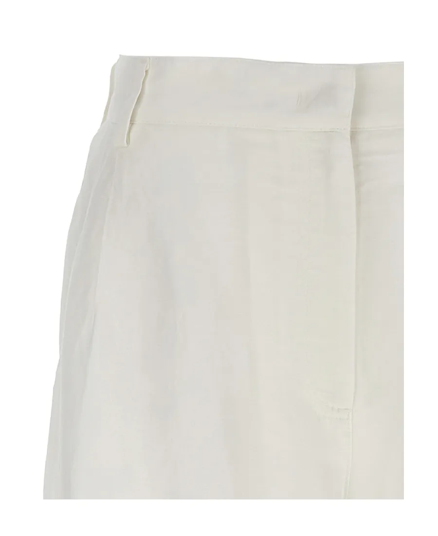 Elasticated-Ankles Wide-Leg Trousers
