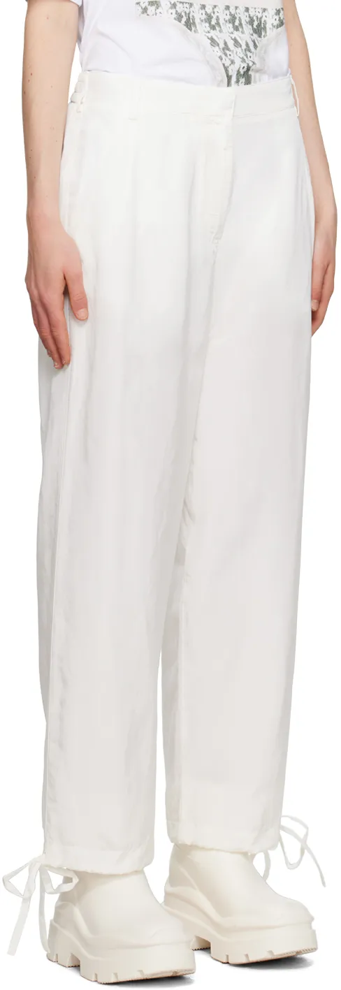 Elasticated-Ankles Wide-Leg Trousers