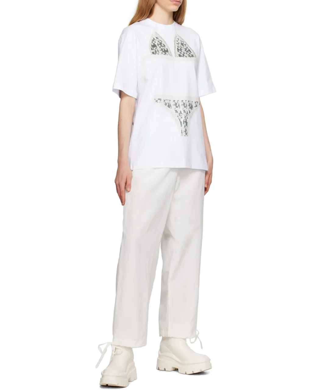 Elasticated-Ankles Wide-Leg Trousers