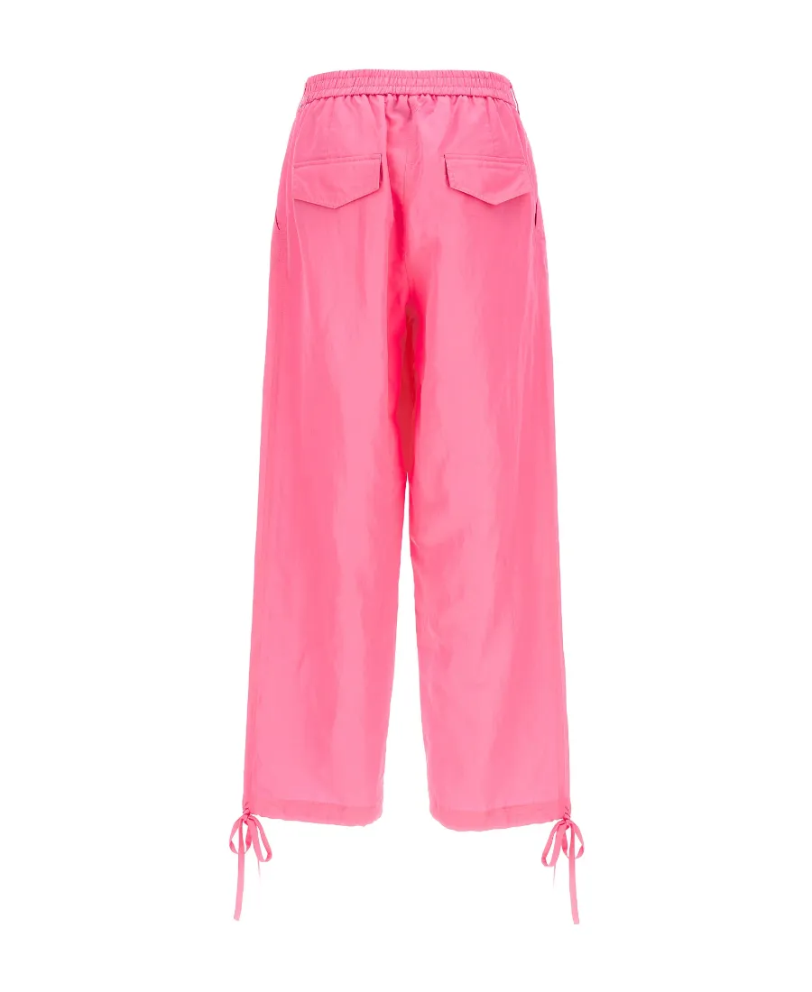 Elasticated-Ankles Wide-Leg Trousers