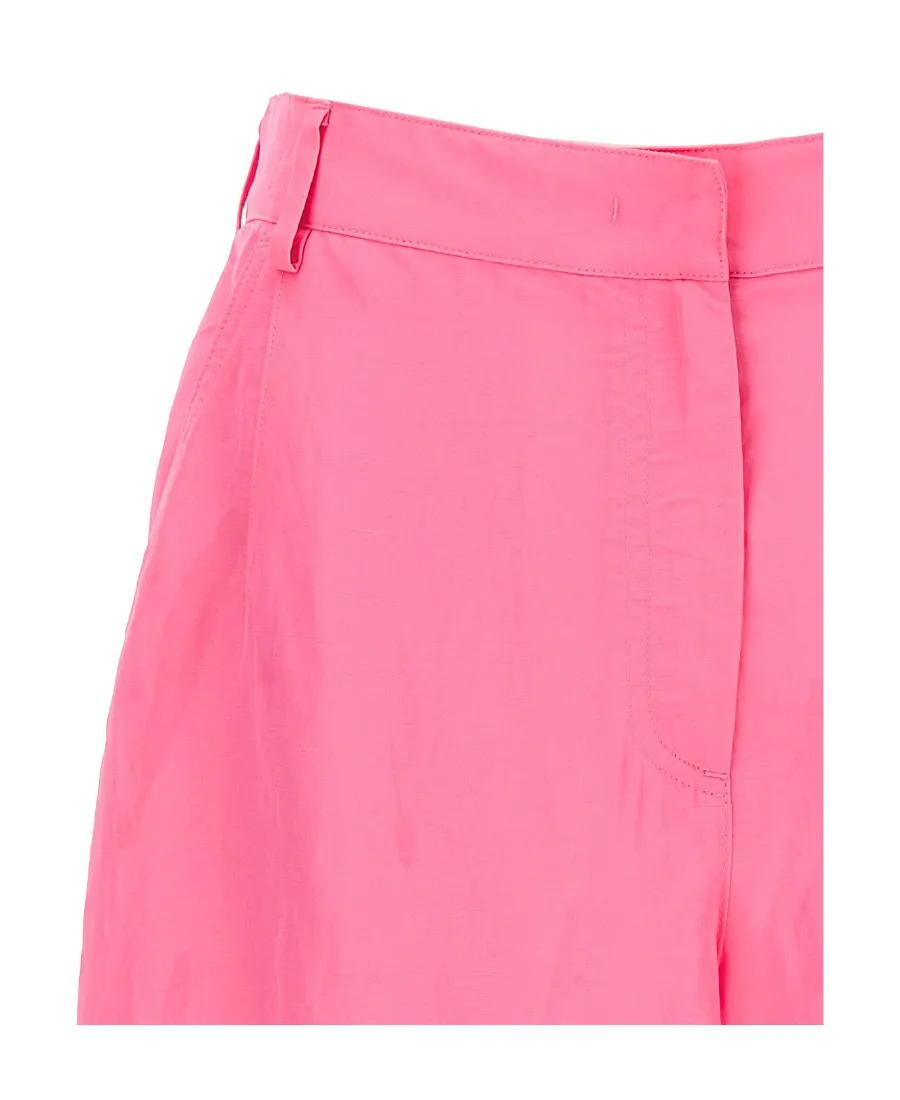 Elasticated-Ankles Wide-Leg Trousers
