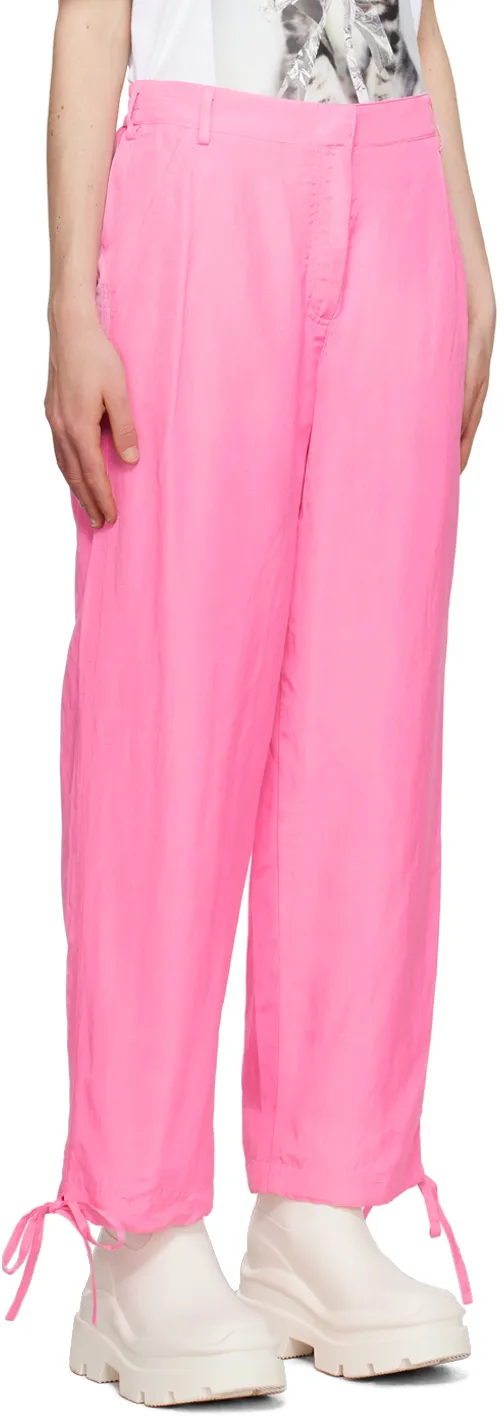 Elasticated-Ankles Wide-Leg Trousers