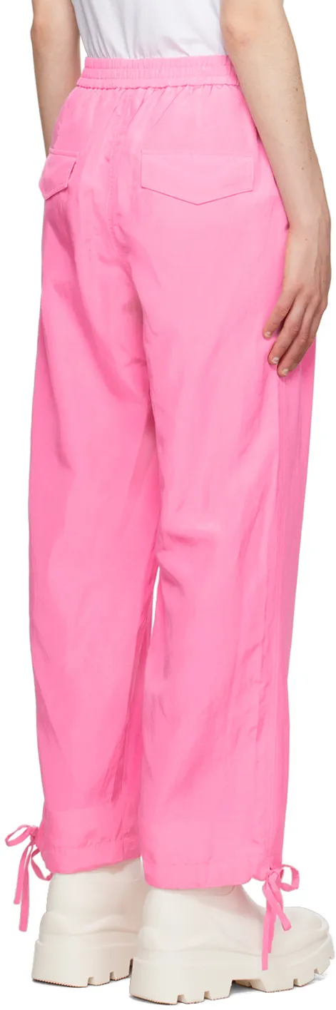 Elasticated-Ankles Wide-Leg Trousers