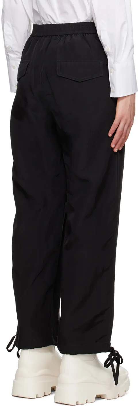 Elasticated-Ankles Wide-Leg Trousers