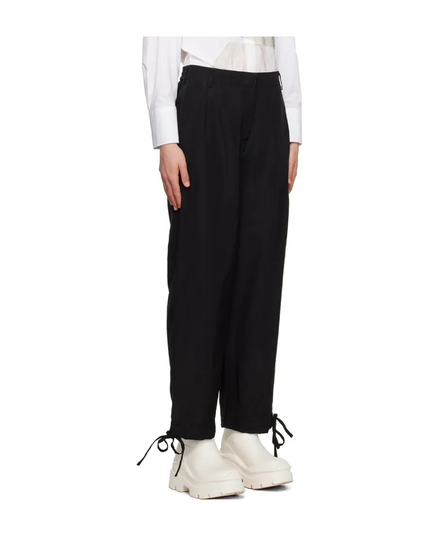 Elasticated-Ankles Wide-Leg Trousers