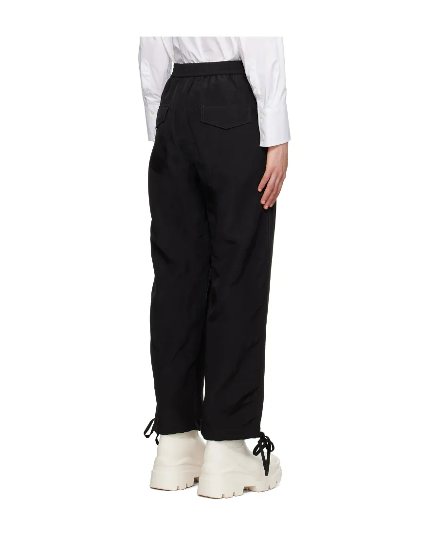Elasticated-Ankles Wide-Leg Trousers