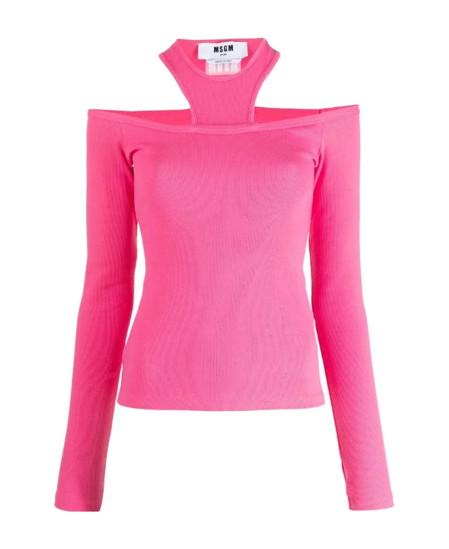 Round Collar Strapless T-Shirt