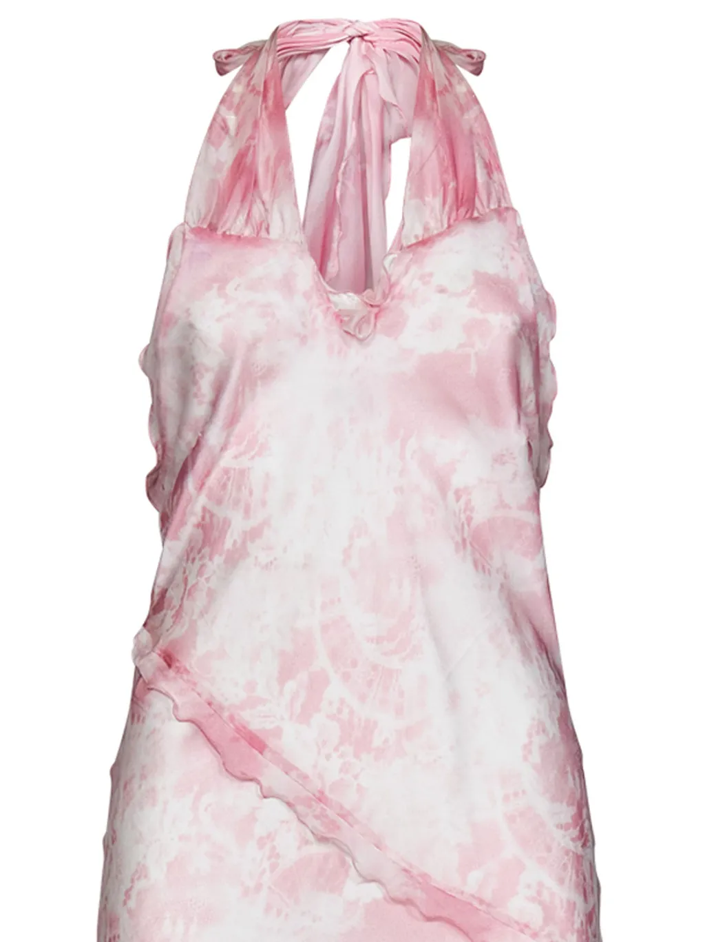 Sheer Ruffle-Detailed Sleeveless Maxi Dress