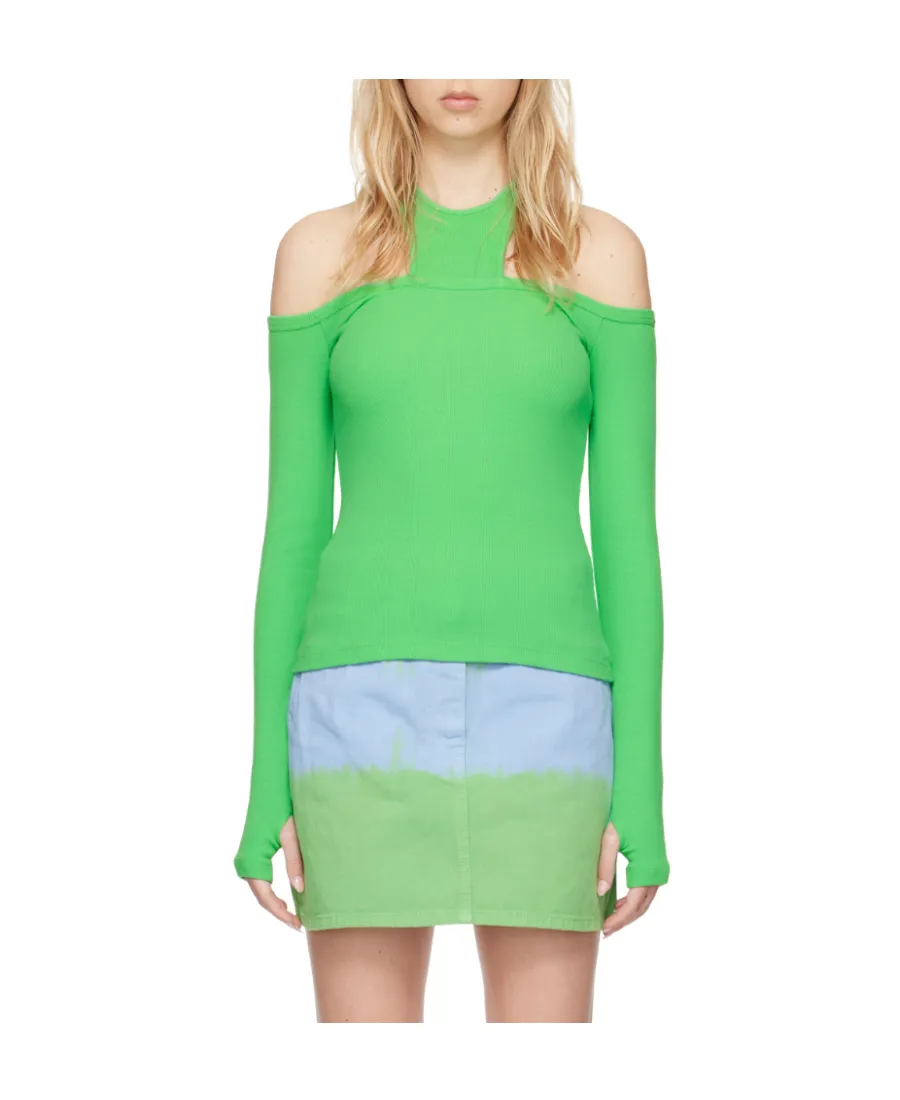 Hollowed-Out Long-Sleeved T-Shirt