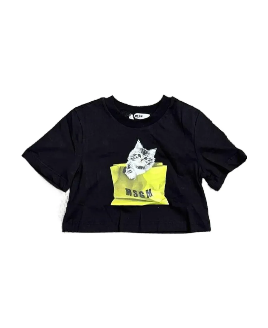 Cat Logo Printed T-Shirt