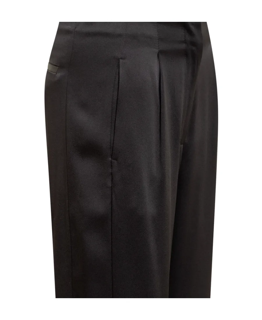 High-Waist Long Length Satin Pants