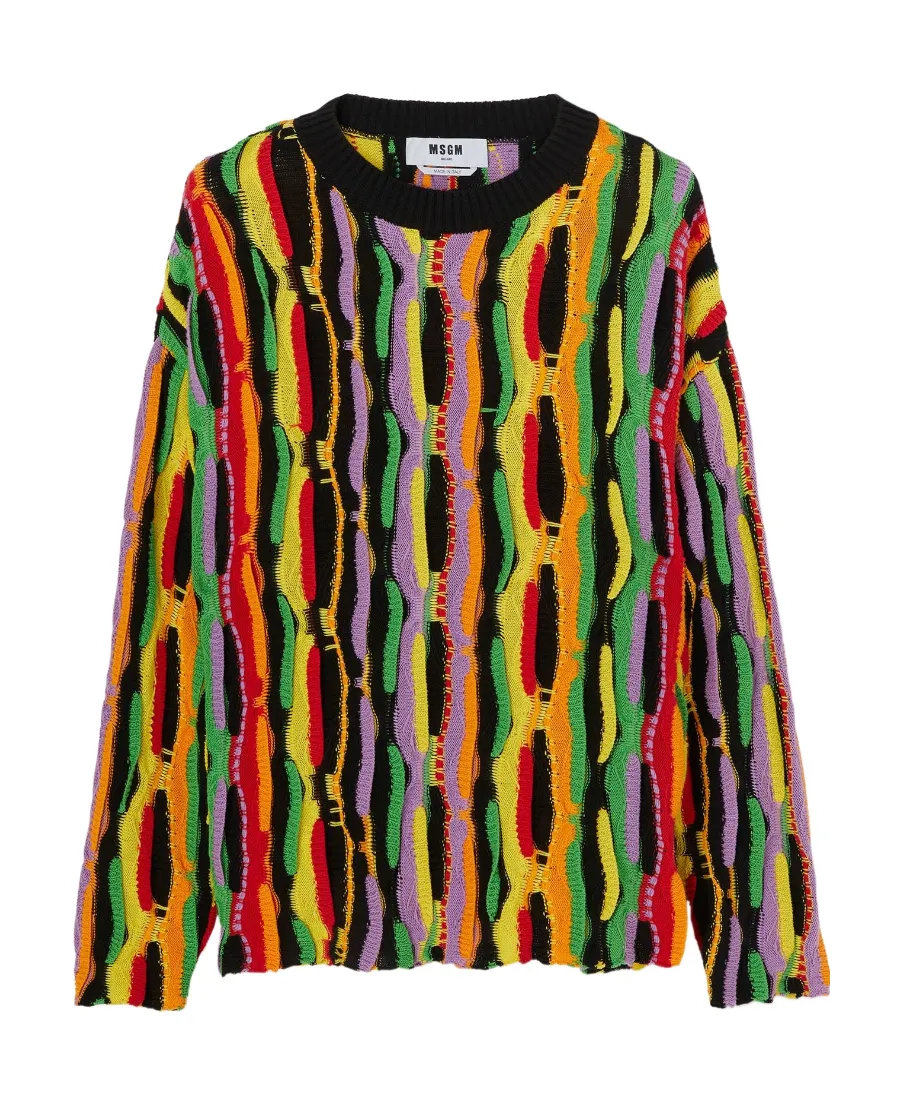 Full Jacquard Crewneck Knitted Jumper