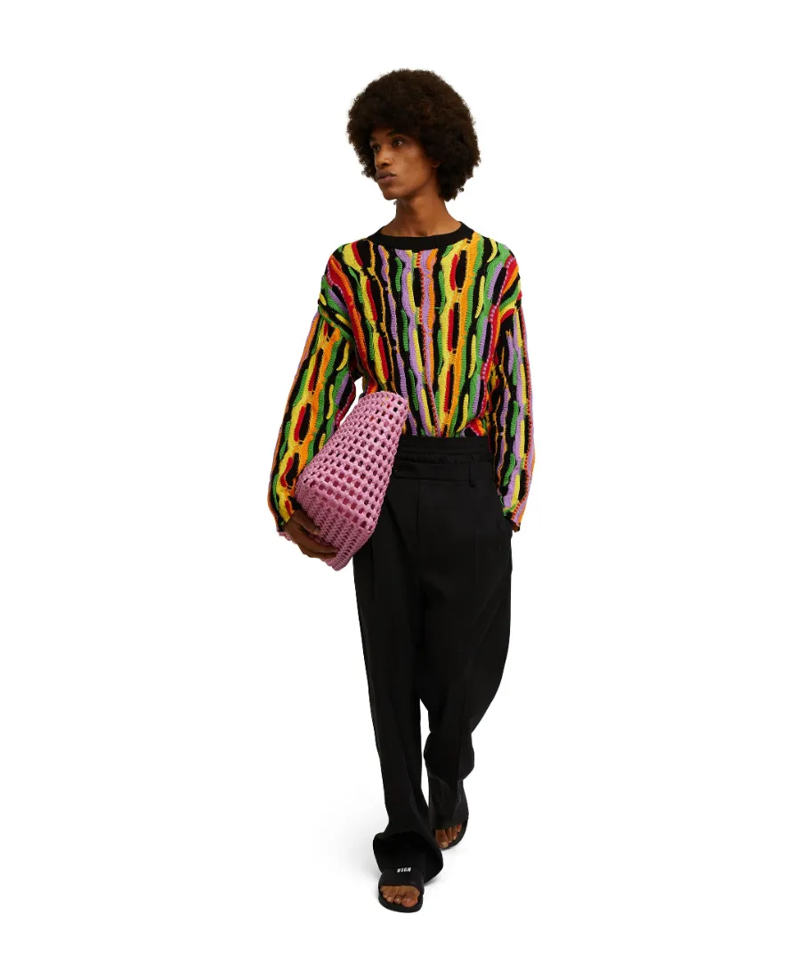 Full Jacquard Crewneck Knitted Jumper