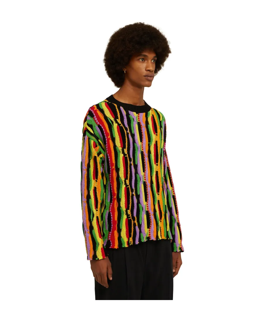 Full Jacquard Crewneck Knitted Jumper