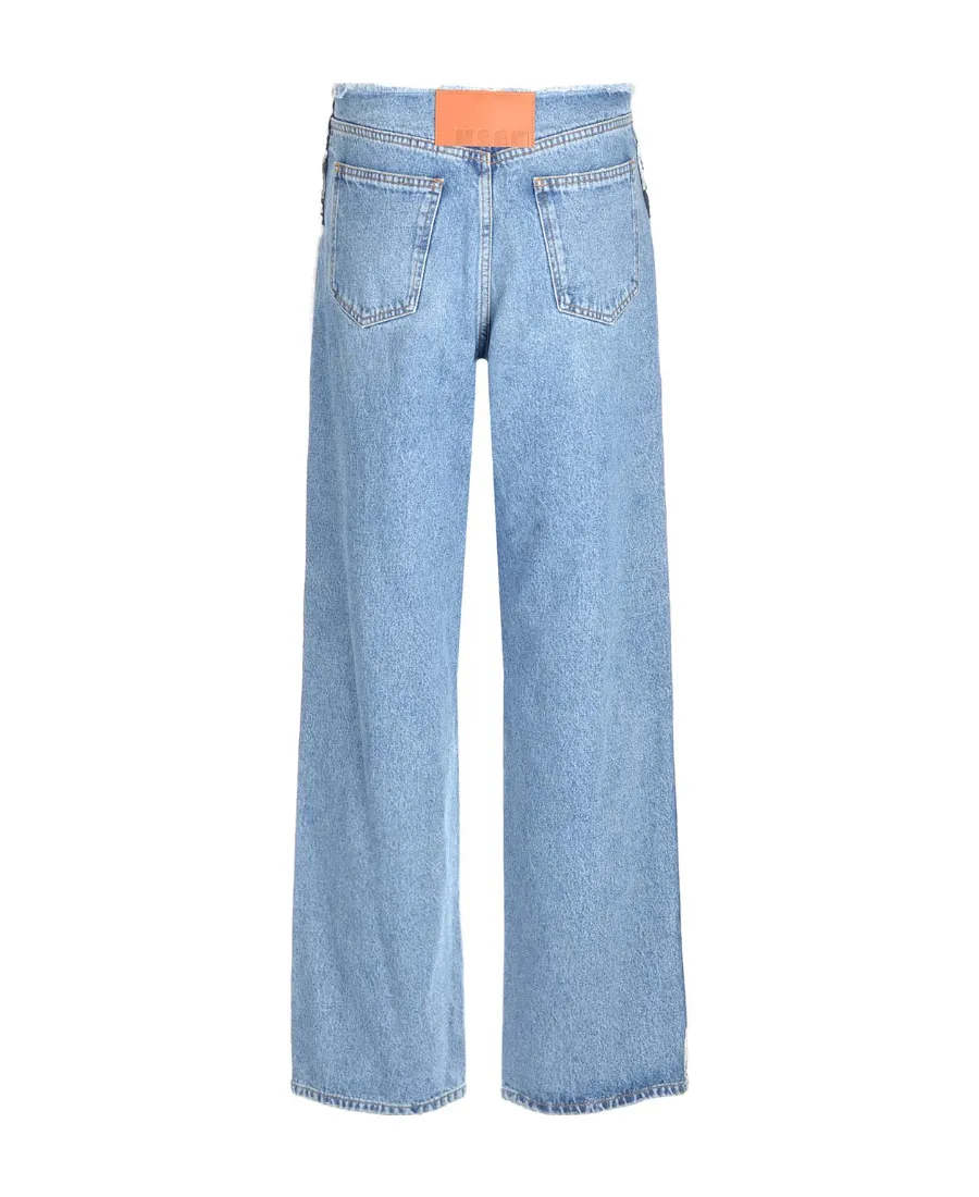 Distressed Wide-Leg Jeans