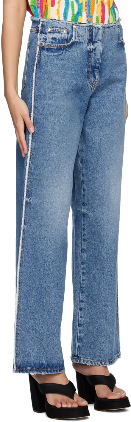 Distressed Wide-Leg Jeans