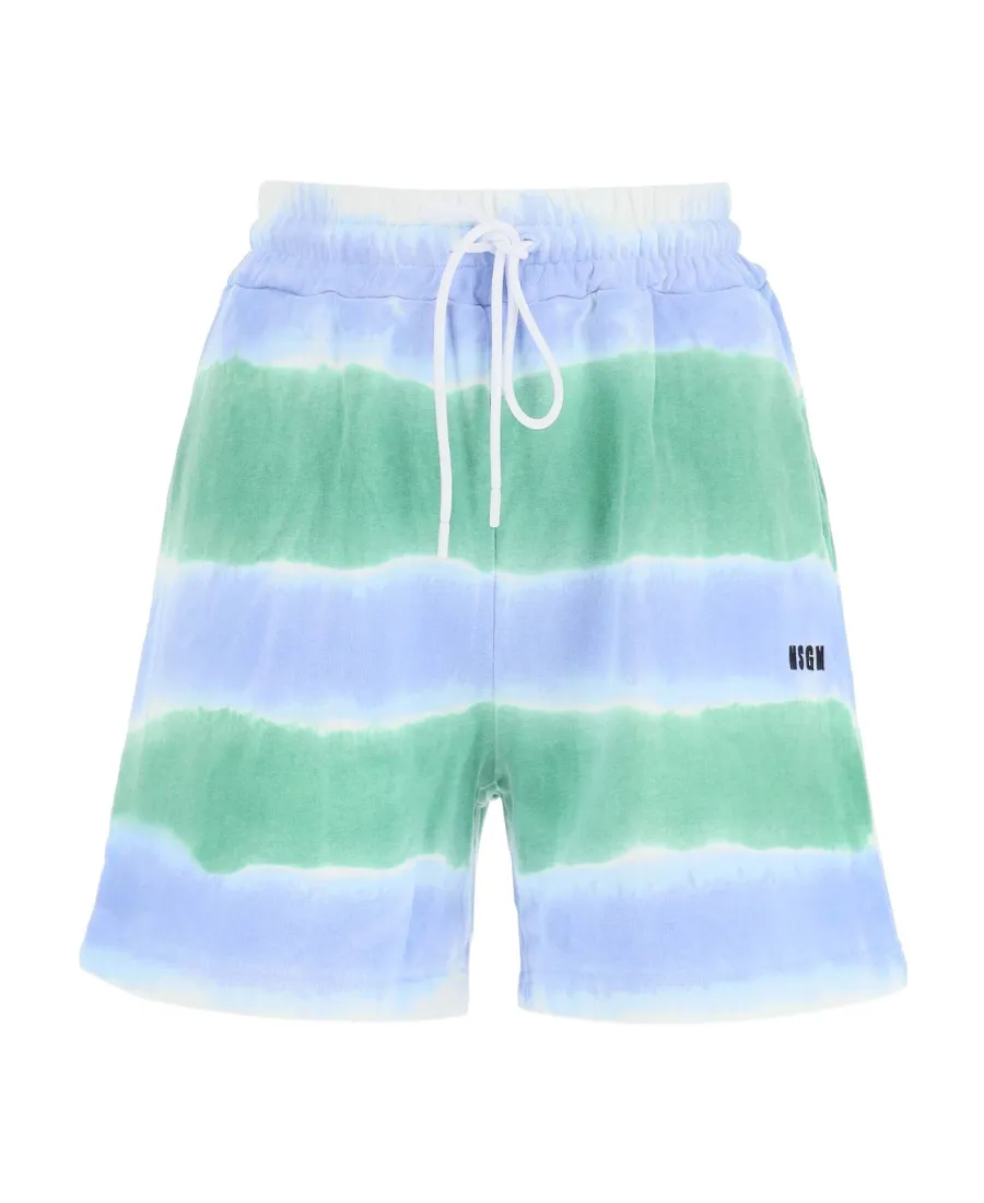 Striped Tie-Dye Jersey Shorts