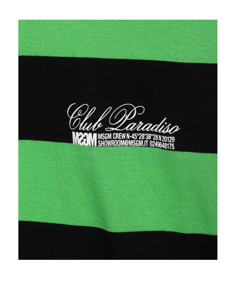 Striped-Pattern Cotton T-Shirt