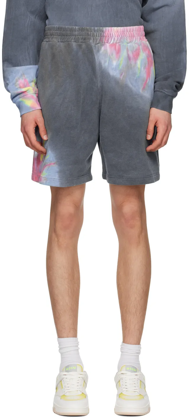Logo Printed Tie Dyed Bermuda Shorts