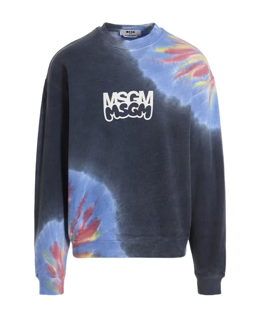 Logo Printed Tie Dyed Sweatshirt
