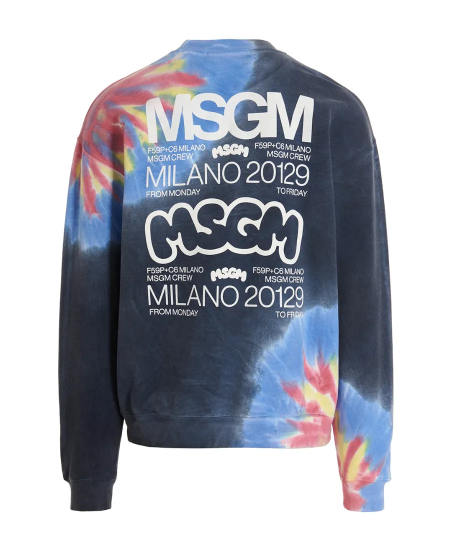 Logo Printed Tie Dyed Sweatshirt