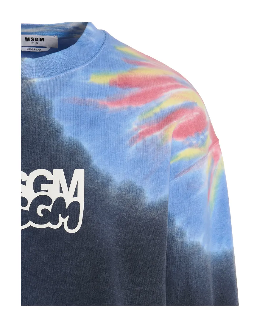 Logo Printed Tie Dyed Sweatshirt