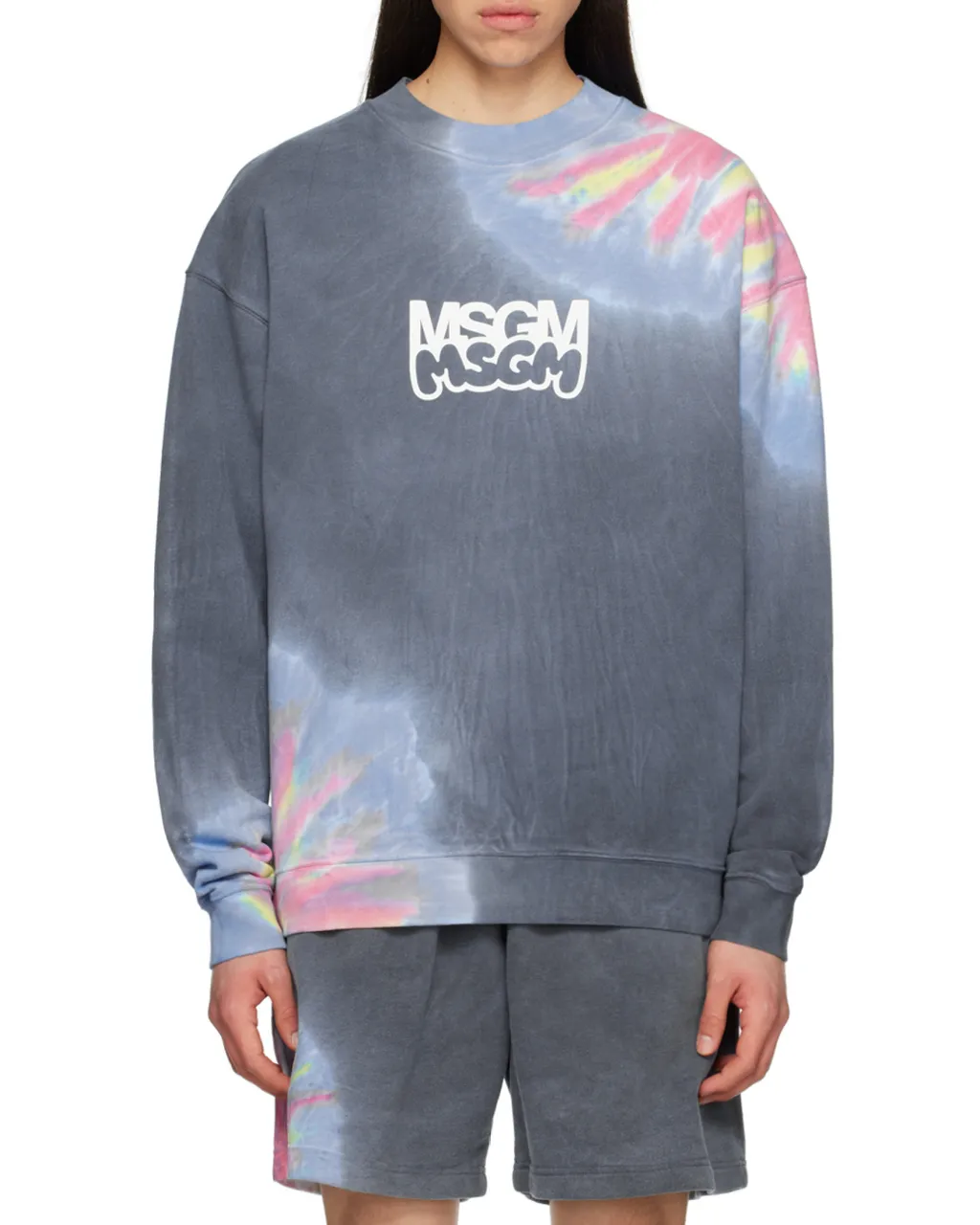 Logo Printed Tie Dyed Sweatshirt