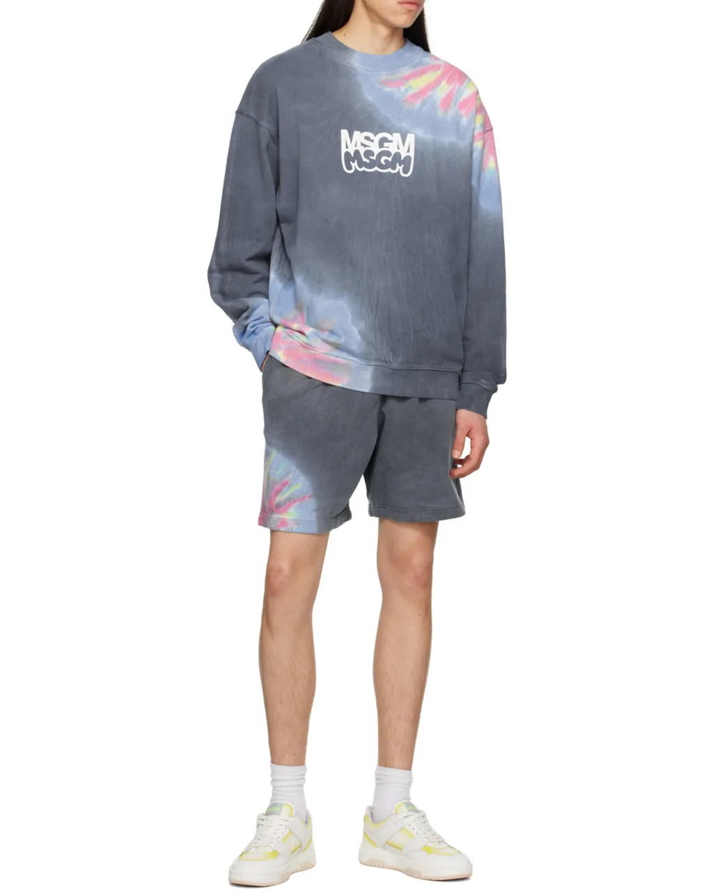 Logo Printed Tie Dyed Sweatshirt