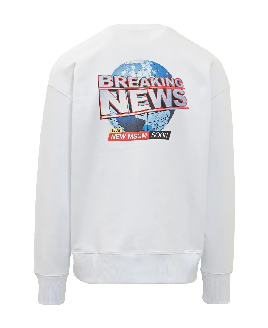Live News Printed Crewneck Sweatshirt