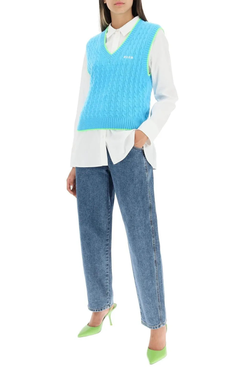 Embroidered-Logo Knit Vest