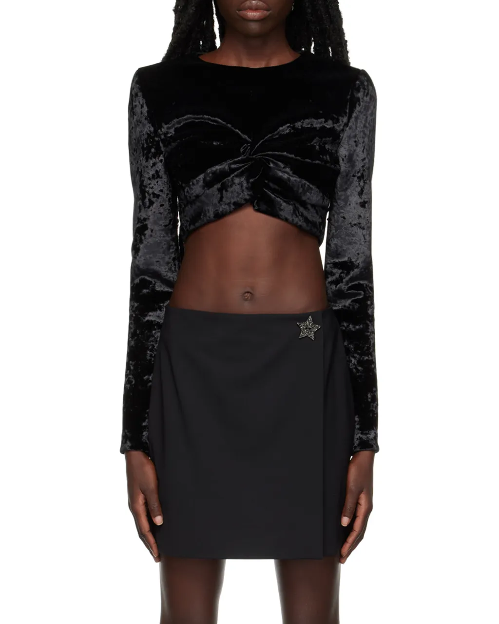 Logo Twist Pleated T-Shirt