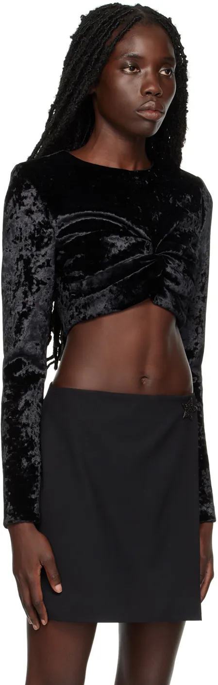 Logo Twist Pleated T-Shirt