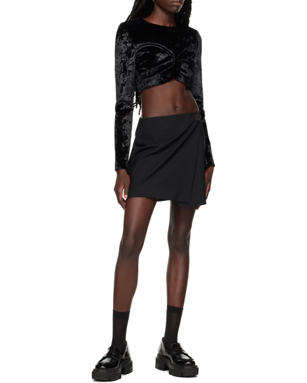 Logo Twist Pleated T-Shirt