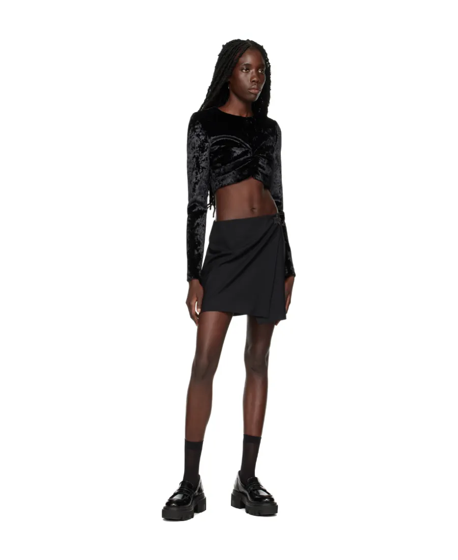 Logo Twist Pleated T-Shirt