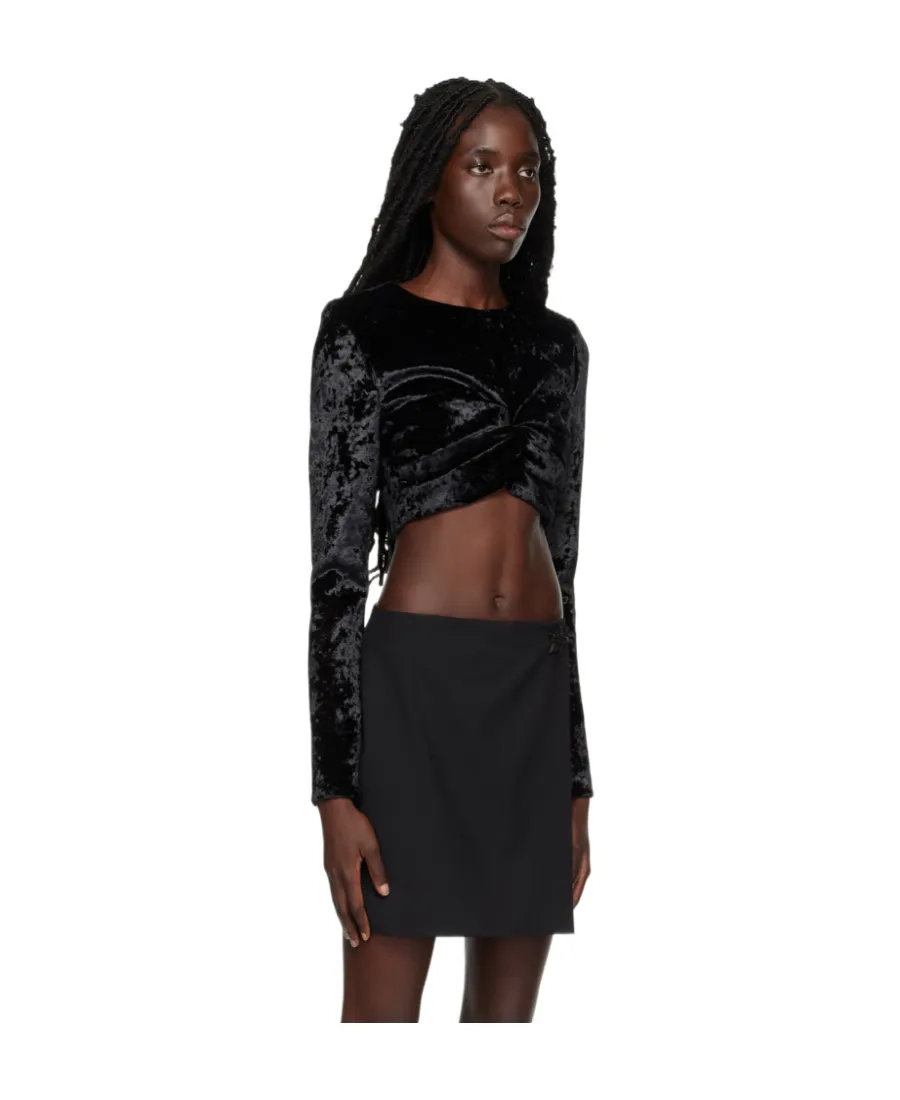 Logo Twist Pleated T-Shirt