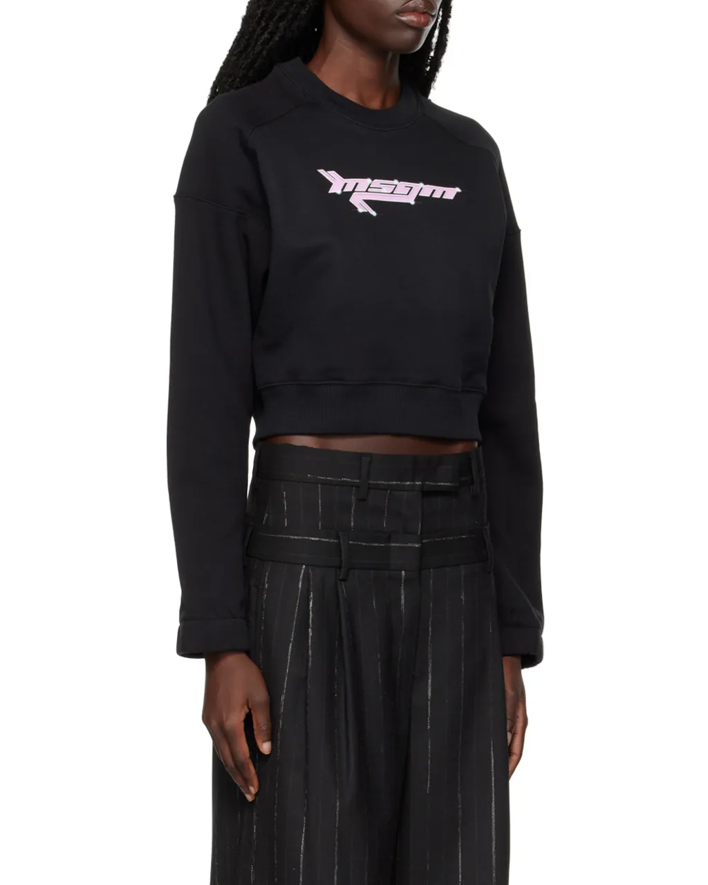 Logo-Printed Cropped Sweatshirt