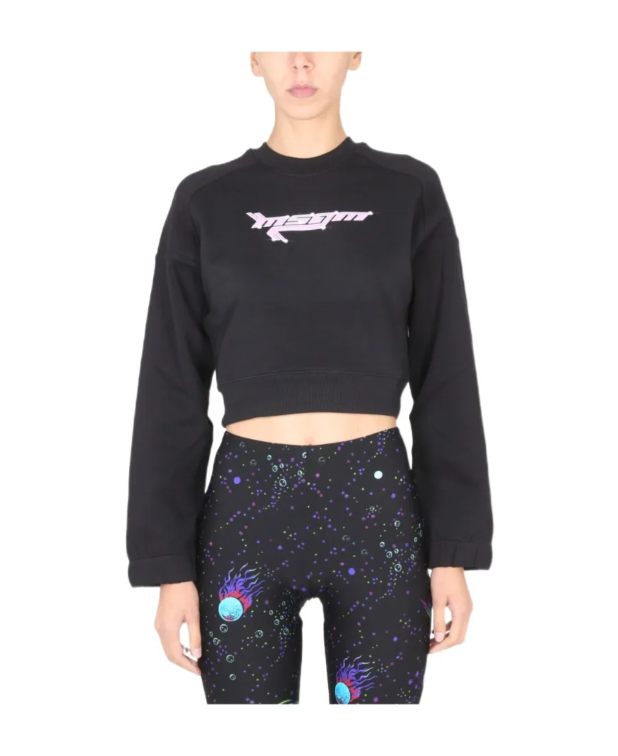 Logo-Printed Cropped Sweatshirt