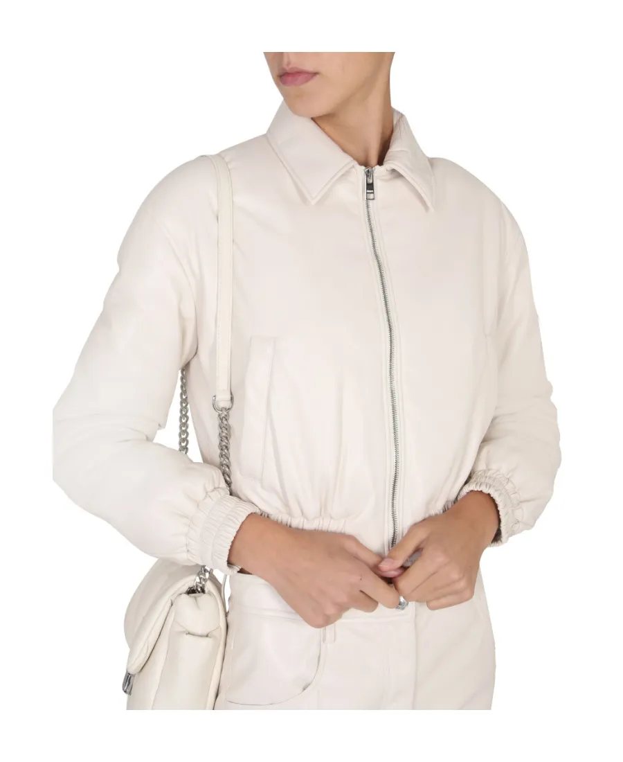 Cropped Zipped Bomber Jacket