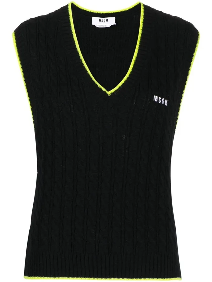 Logo-Embroidered Two-Tone Vest