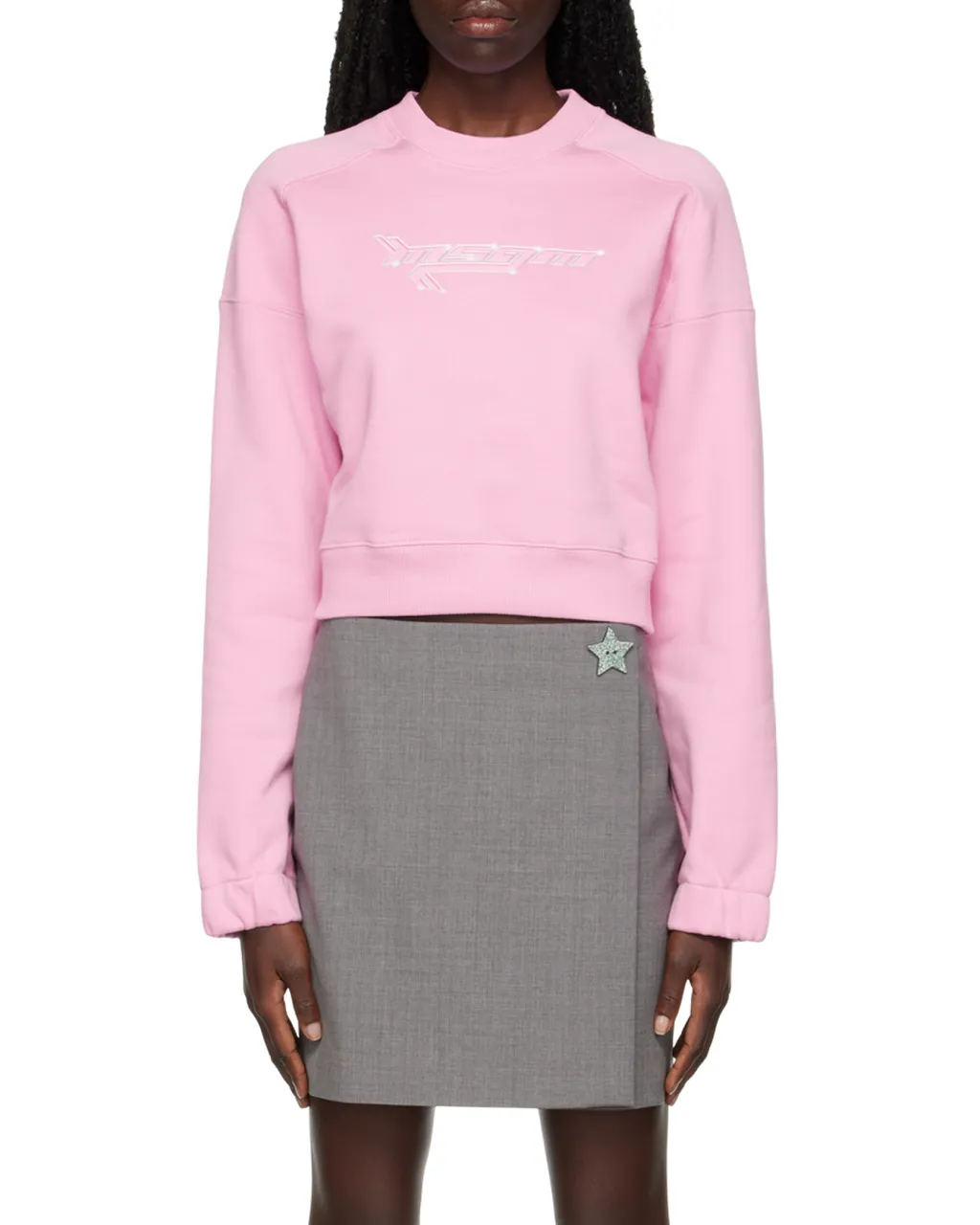 Logo-Printed Cropped Sweatshirt