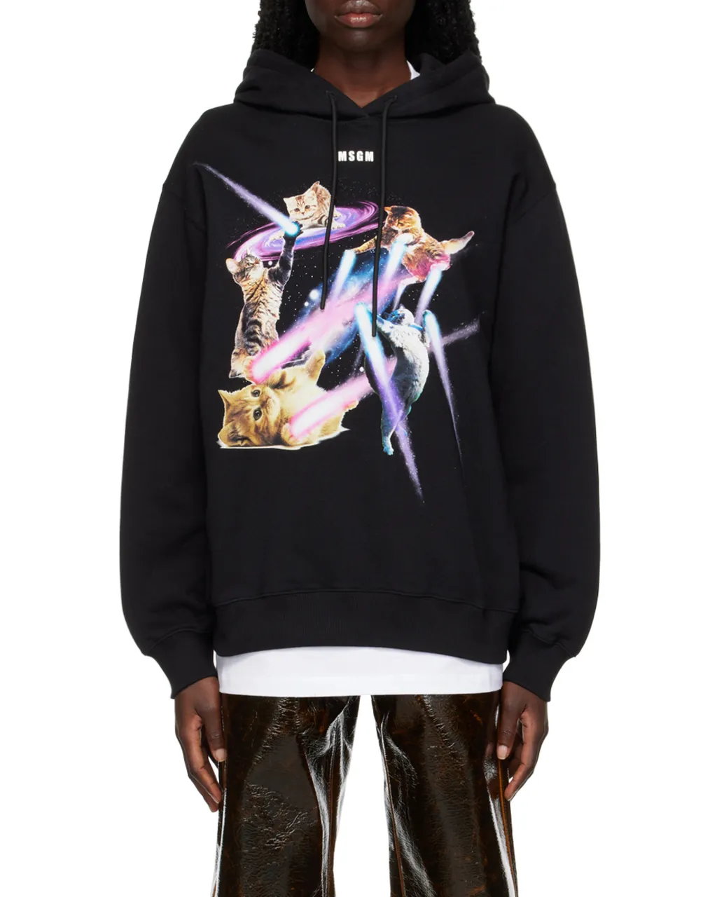 Graphic-Print Drawstring Hoodie
