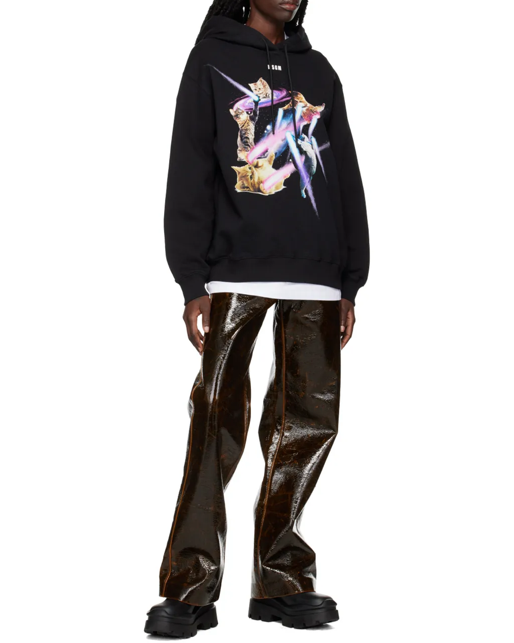 Graphic-Print Drawstring Hoodie