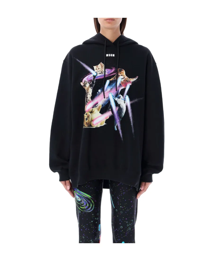Graphic-Print Drawstring Hoodie