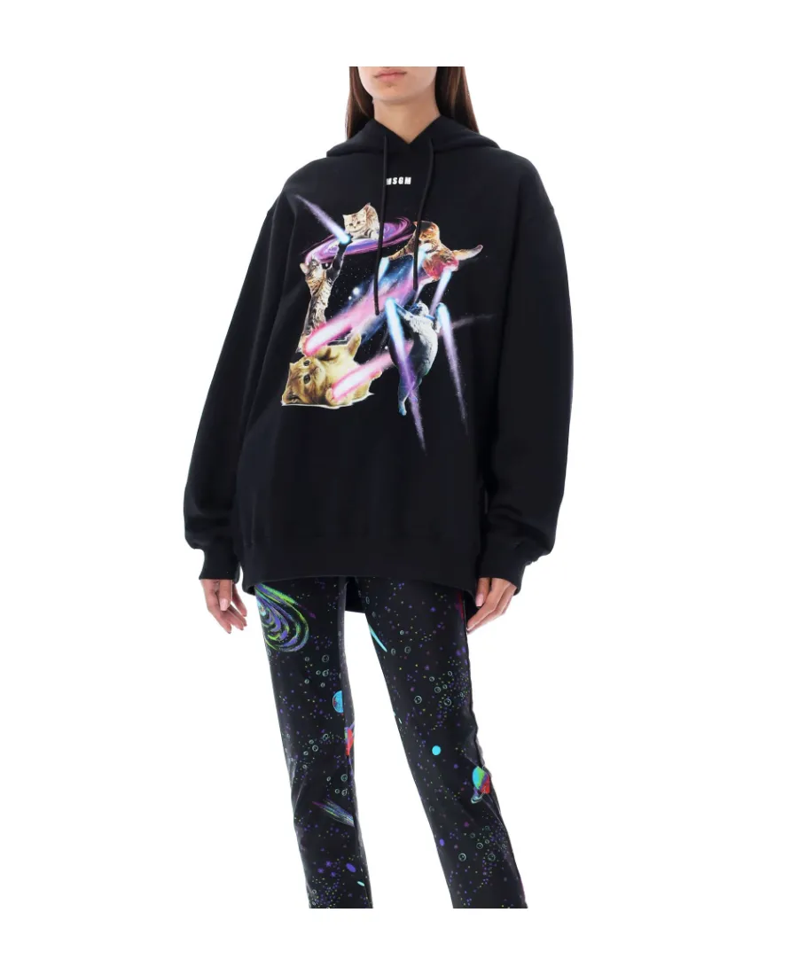 Graphic-Print Drawstring Hoodie