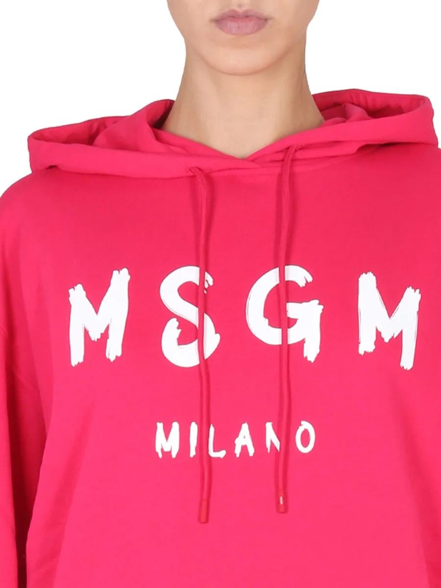 Logo-Print Long-Sleeve Hoodie